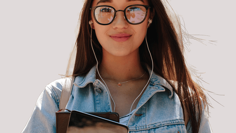 Student mit Brille