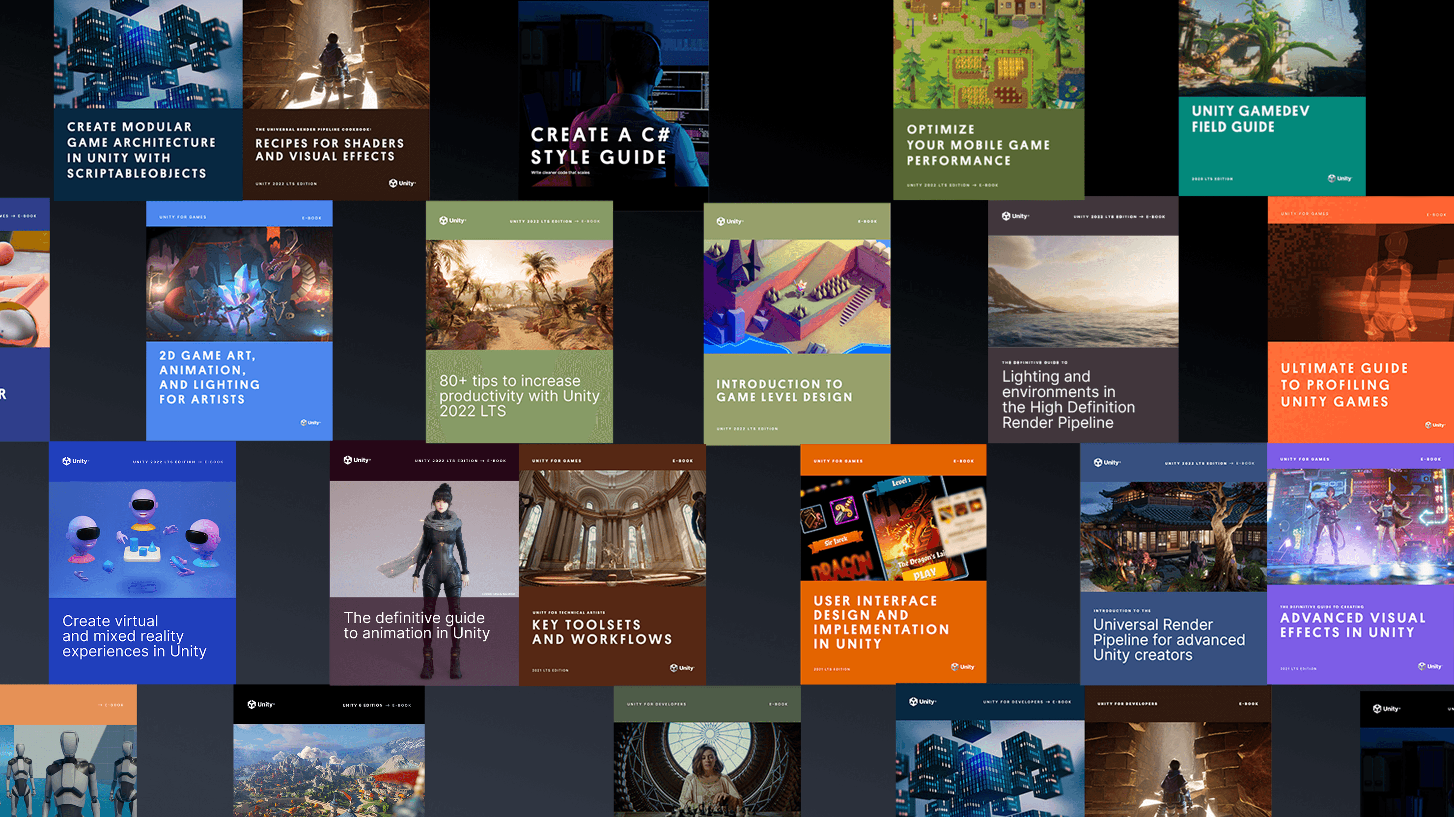 Collage of technical eBooks covers