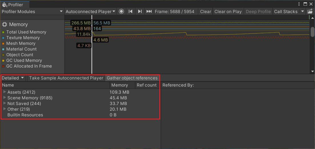 Deux aperçus du module de profileur de mémoire