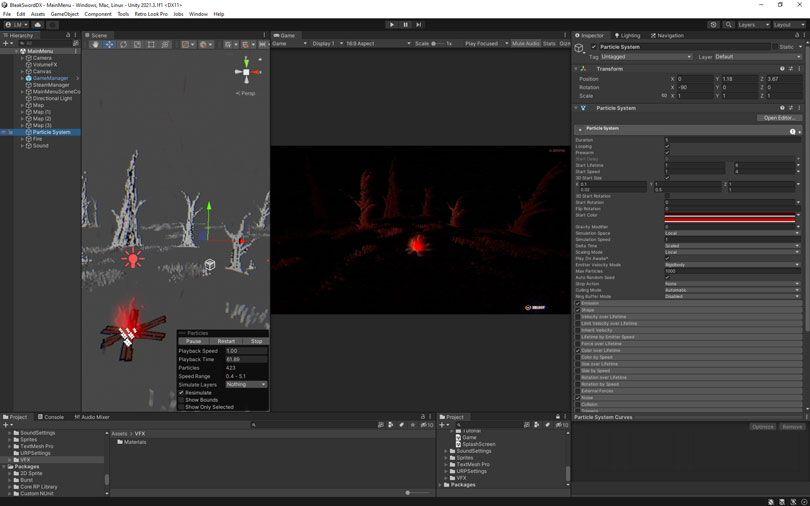 Bleak Sword DX scene in Unity editor