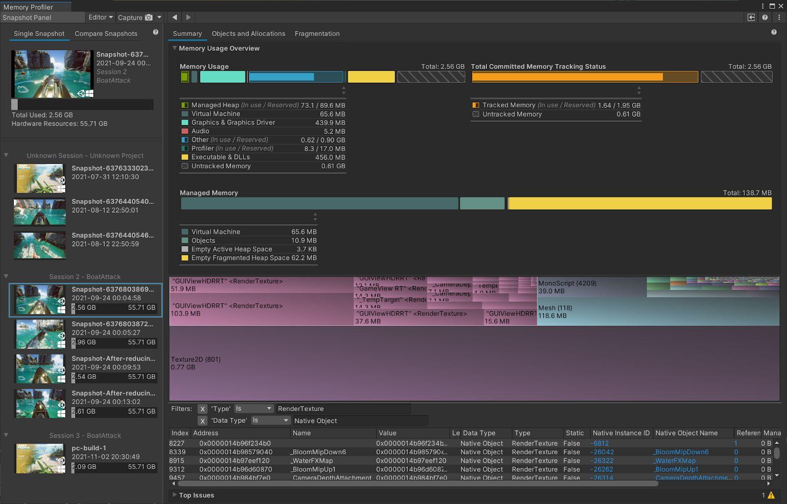 Memory Profiler のパッケージ