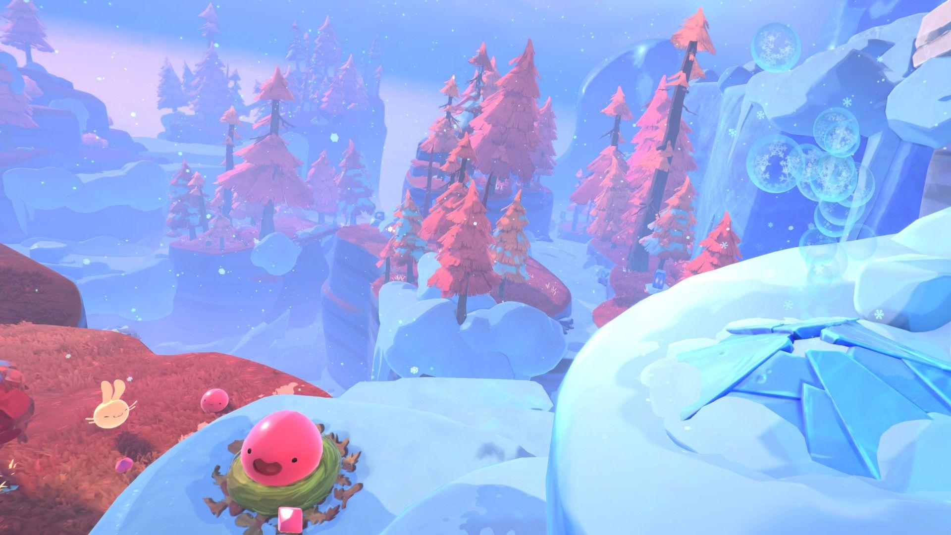 Terreno de neve em Slime Rancher 2