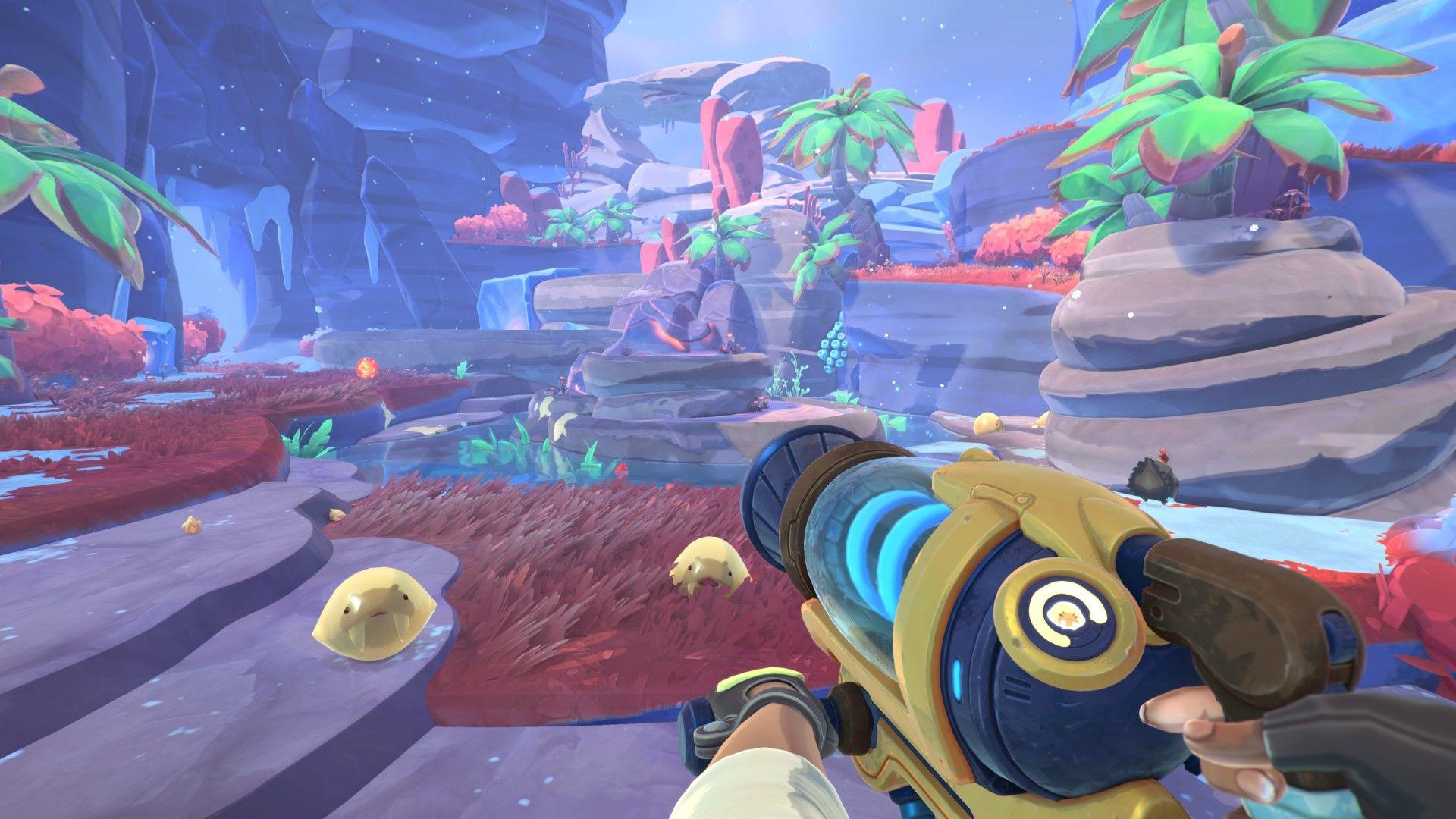 Visão em primeira pessoa do Slime Rancher