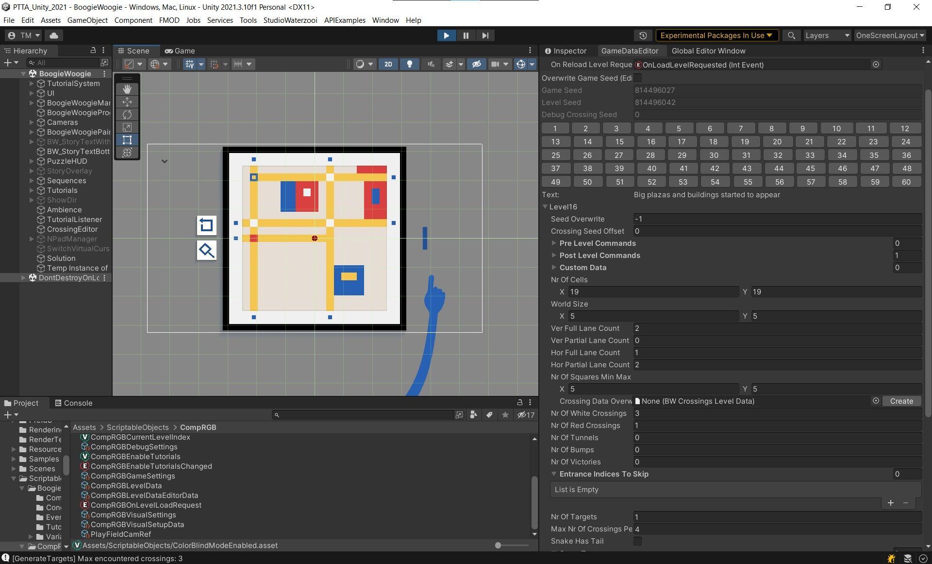 Dedo que señala al lado de algunas imágenes en el Editor de Unity