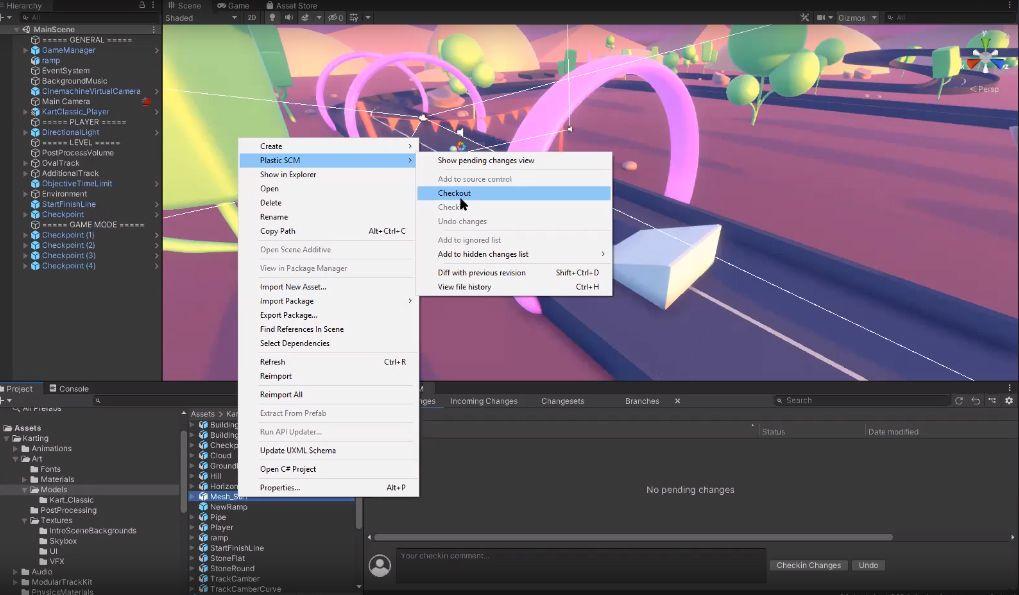 Unity editor with Plastic SCM