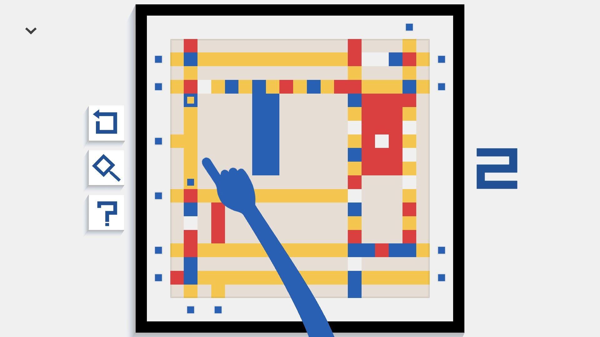 Dessin animé bleu Utilisation d'outils pour créer des œuvres d'art