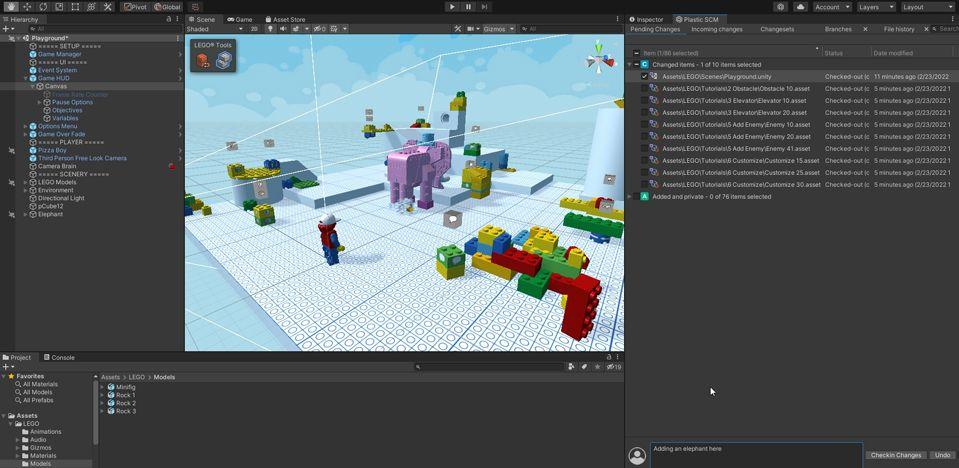 Загрузка данных в систему контроля версий Unity в редакторе